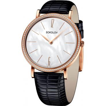 Женские российские золотые наручные часы SOKOLOV 210.01.00.100.06.01.2 1