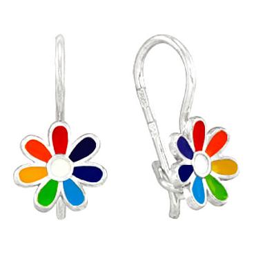 Детские серебряные серьги Серебро России 2110041-52452 с эмалью 1 Детские серебряные серьги Серебро России 2110041-52452 с эмалью 1