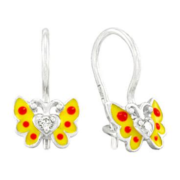 Детские серебряные серьги Серебро России 2113025-52106 с эмалью, фианитом 1 Детские серебряные серьги Серебро России 2113025-52106 с эмалью, фианитом 1