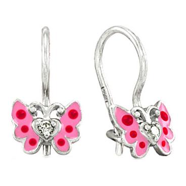 Детские серебряные серьги Серебро России 2113026-52077 с эмалью, фианитом 1 Детские серебряные серьги Серебро России 2113026-52077 с эмалью, фианитом 1