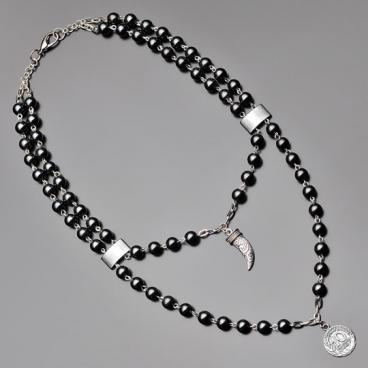 Колье бусы с подвесками Rico La Cara 2144-rlc с гематитом 1