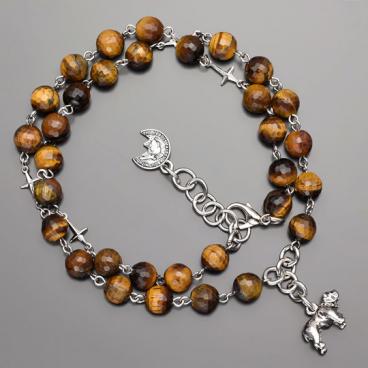 Колье бусы с подвесками Rico La Cara 2180-rlc с тигровым глазом 1