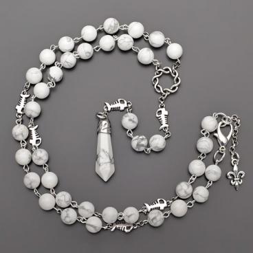 Колье бусы с подвесками Rico La Cara 2184-rlc с кахолонгом 1