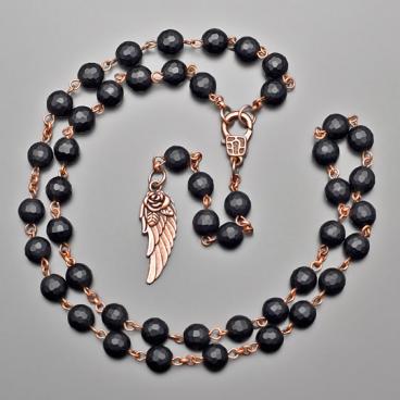 Колье бусы с подвесками Rico La Cara 2191-rlc с шунгитом 1