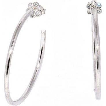 Серебряные серьги полукольца Silver Wings 220003-59-194 с цирконием 1 Серебряные серьги полукольца Silver Wings 220003-59-194 с цирконием 1