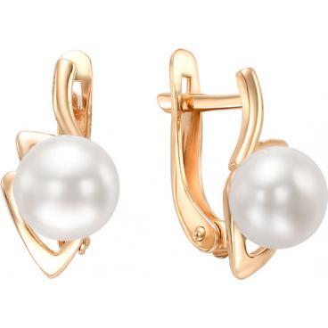 Золотые серьги De Fleur 22013A1 с жемчугом 1 Золотые серьги De Fleur 22013A1 с жемчугом 1