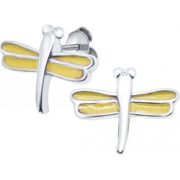 Детские серебряные серьги-пусеты (гвоздики) Silver Wings 221SE61017u-119 с эмалью 1 Детские серебряные серьги-пусеты (гвоздики) Silver Wings 221SE61017u-119 с эмалью 1
