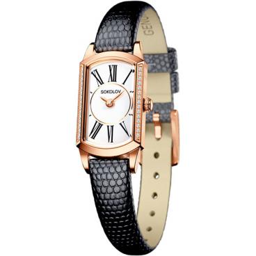 Женские российские золотые наручные часы SOKOLOV 222.01.00.001.01.01.3 1