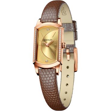 Женские российские золотые наручные часы SOKOLOV 222.01.00.001.05.03.3 1