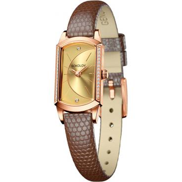 Женские российские золотые наручные часы SOKOLOV 222.01.00.100.05.03.3 1