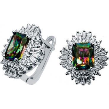 Серебряные серьги Silver Wings 22QSEGG00914c-19 с цирконием, кварцем 1 Серебряные серьги Silver Wings 22QSEGG00914c-19 с цирконием, кварцем 1