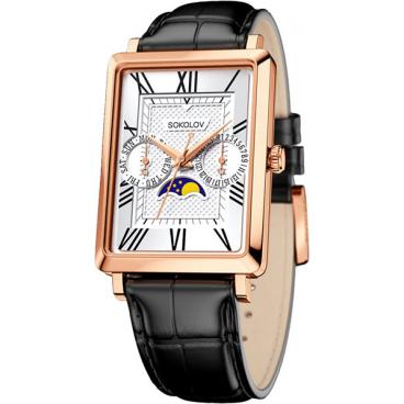 Мужские российские золотые наручные часы SOKOLOV 233.01.00.000.01.01.3 1
