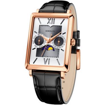 Мужские российские золотые наручные часы SOKOLOV 233.01.00.000.03.01.3 1
