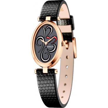 Женские российские золотые наручные часы SOKOLOV 235.01.00.000.04.01.2 1