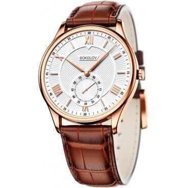 Мужские российские золотые наручные часы SOKOLOV 237.01.00.000.01.03.3 1