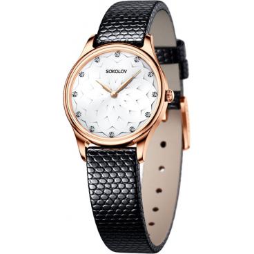 Женские российские золотые наручные часы SOKOLOV 238.01.00.000.08.01.2 1