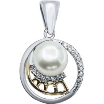 Серебряный кулон Silver Wings 23SET9708gp-113-239 с жемчугом, цирконием 1 Серебряный кулон Silver Wings 23SET9708gp-113-239 с жемчугом, цирконием 1