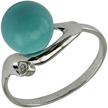 Серебряное кольцо De Fleur 27042S5 с бирюзой, фианитом 1 Серебряное кольцо De Fleur 27042S5 с бирюзой, фианитом 1