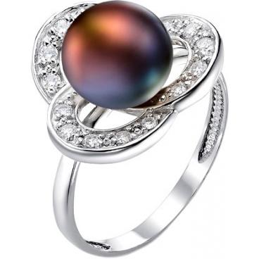 Серебряное кольцо De Fleur 27117S2 с жемчугом, фианитами 1 Серебряное кольцо De Fleur 27117S2 с жемчугом, фианитами 1