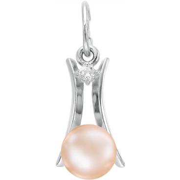 Серебряный кулон De Fleur 29019S3 c жемчугом, фианитом 1 Серебряный кулон De Fleur 29019S3 c жемчугом, фианитом 1