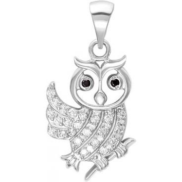 Серебряный кулон Серебро России 3-596R-33852 c фианитом, черным фианитом 1 Серебряный кулон Серебро России 3-596R-33852 c фианитом, черным фианитом 1