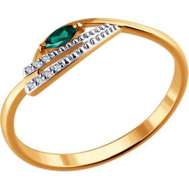 Золотое кольцо SOKOLOV 3010518_s с изумрудом, бриллиантами 1 Золотое кольцо SOKOLOV 3010518_s с изумрудом, бриллиантами 1
