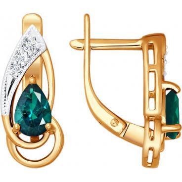 Золотые серьги SOKOLOV 3020222_s с изумрудами, бриллиантами 1 Золотые серьги SOKOLOV 3020222_s с изумрудами, бриллиантами 1