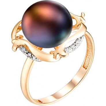 Золотое кольцо De Fleur 31396A2 с жемчугом, фианитами 1 Золотое кольцо De Fleur 31396A2 с жемчугом, фианитами 1