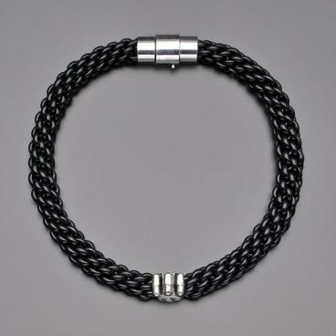 Черный женский силиконовый жесткий браслет Rico La Cara 3141-rlc 1