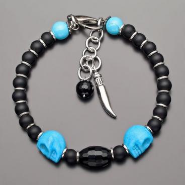 Мужской браслет из бусин Rico La Cara 3198-rlc с агатом, шунгитом 1