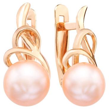 Золотые серьги De Fleur 32516A3 с жемчугом 1 Золотые серьги De Fleur 32516A3 с жемчугом 1