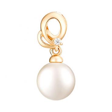 Золотой кулон De Fleur 33601AP1 с жемчугом, фианитами 1 Золотой кулон De Fleur 33601AP1 с жемчугом, фианитами 1