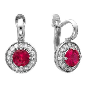 Серебряные серьги круглые Национальное Достояние 3386518D8-nd с фианитами 1 Серебряные серьги круглые Национальное Достояние 3386518D8-nd с фианитами 1