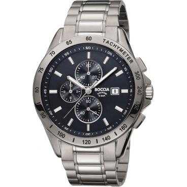 Мужские титановые наручные часы Boccia Titanium 3751-01 с хронографом 1