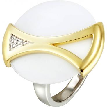 Серебряное кольцо Breuning 41/83710-7SG с цирконием, агатом 1