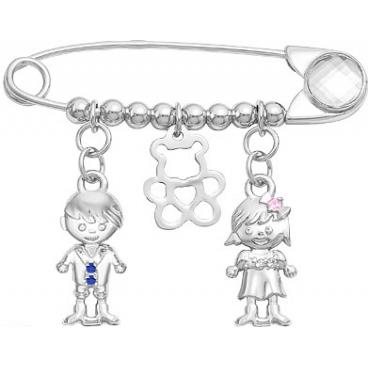 Серебряная брошь Серебро России 47-11-15R-59661 c фианитами, кристаллом Swarovski 1 Серебряная брошь Серебро России 47-11-15R-59661 c фианитами, кристаллом Swarovski 1