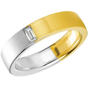 Золотое обручальное парное кольцо Breuning 48/03220 с бриллиантом 1 Золотое обручальное парное кольцо Breuning 48/03220 с бриллиантом 1