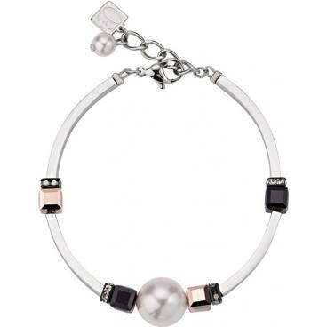 Стальной жесткий браслет Coeur de Lion 4803/30-1300 с кристаллами Swarovski, жемчугом 1