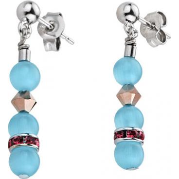 Стальные длинные серьги Coeur de Lion 4806/21-2000 с кристаллами Swarovski, стеклом 1