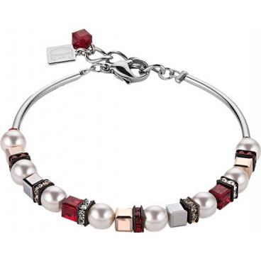 Стальной жесткий браслет из бусин Coeur de Lion 4815/30-0321 с кристаллами Swarovski, жемчугом, горным хрусталем 1