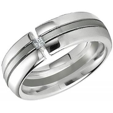 Обручальное парное кольцо из белого золота Breuning 48700622-0-44 с бриллиантом 1 Обручальное парное кольцо из белого золота Breuning 48700622-0-44 с бриллиантом 1