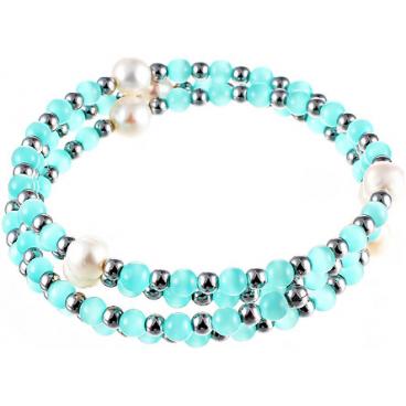 Браслет из бусин Element47 by JV 4B0006 с жемчугом, агатом, гематитом 1