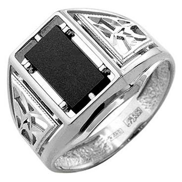 Мужская серебряная печатка перстень Караваевская Ювелирная Фабрика 51-0034-s с ониксом 1 Мужская серебряная печатка перстень Караваевская Ювелирная Фабрика 51-0034-s с ониксом 1