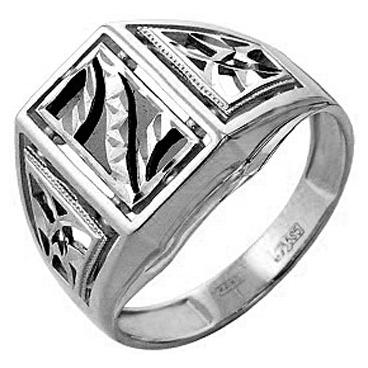 Мужская серебряная печатка перстень Караваевская Ювелирная Фабрика 51-0036-s с ониксом 1 Мужская серебряная печатка перстень Караваевская Ювелирная Фабрика 51-0036-s с ониксом 1