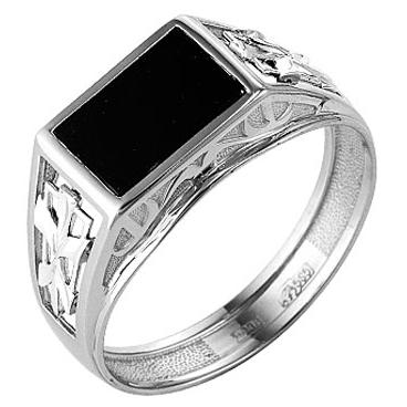 Мужская серебряная печатка перстень Караваевская Ювелирная Фабрика 51-0076-s с ониксом 1 Мужская серебряная печатка перстень Караваевская Ювелирная Фабрика 51-0076-s с ониксом 1