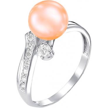 Серебряное кольцо De Fleur 51014S3 с жемчугом, фианитами 1 Серебряное кольцо De Fleur 51014S3 с жемчугом, фианитами 1