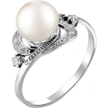 Серебряное кольцо De Fleur 51160S1 с жемчугом, фианитами 1 Серебряное кольцо De Fleur 51160S1 с жемчугом, фианитами 1