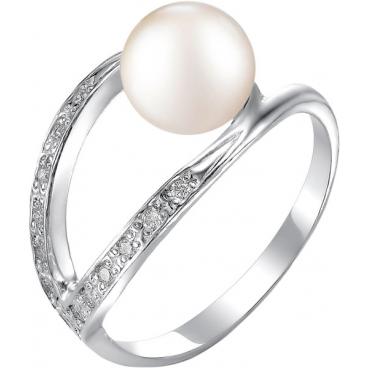 Серебряное кольцо De Fleur 51176S1 с жемчугом, фианитами 1 Серебряное кольцо De Fleur 51176S1 с жемчугом, фианитами 1