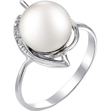 Серебряное кольцо De Fleur 51223S1 с жемчугом, фианитами 1 Серебряное кольцо De Fleur 51223S1 с жемчугом, фианитами 1