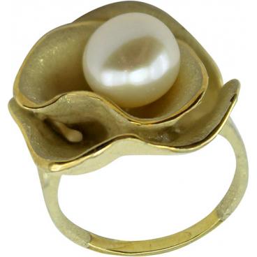 Серебряное кольцо De Fleur 51270Y1H с эмалью с жемчугом 1 Серебряное кольцо De Fleur 51270Y1H с эмалью с жемчугом 1